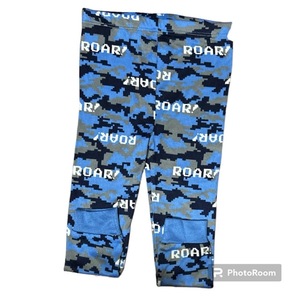 Dream Life Dinosaur Pajama Set Blue Pixelated T-Rex Top & Camo ROAR Pant… - Picture 5 of 6